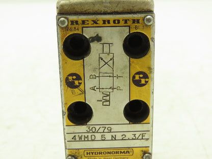 Rexroth HydroNorma 4WMD 5 N2.3/F Hydraulic Directional Valve Manual Rotary Knob