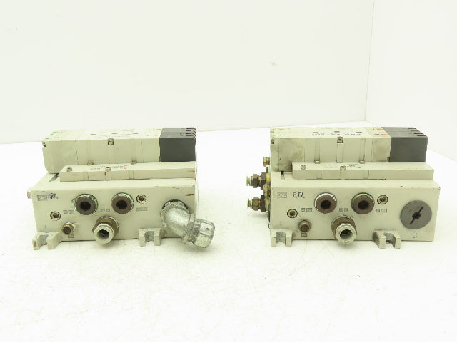 SMC VQ4301-5W Pneumatic Solenoid Valve 3-Station Manifold 24VDC  Lot of 2