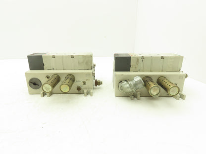 SMC VQ4301-5W Pneumatic Solenoid Valve 3-Station Manifold 24VDC  Lot of 2