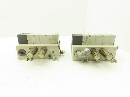 SMC VQ4301-5W Pneumatic Solenoid Valve 3-Station Manifold 24VDC  Lot of 2