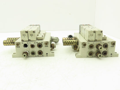 SMC VQ4301-5W Pneumatic Solenoid Valve 3-Station Manifold 24VDC  Lot of 2