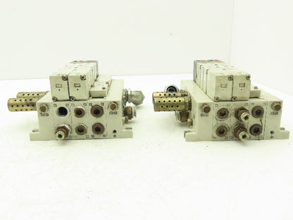 SMC VQ4301-5W Pneumatic Solenoid Valve 3-Station Manifold 24VDC  Lot of 2