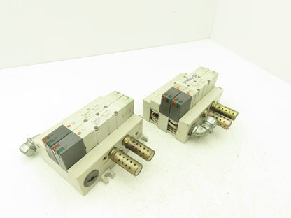SMC VQ4301-5W Pneumatic Solenoid Valve 3-Station Manifold 24VDC  Lot of 2