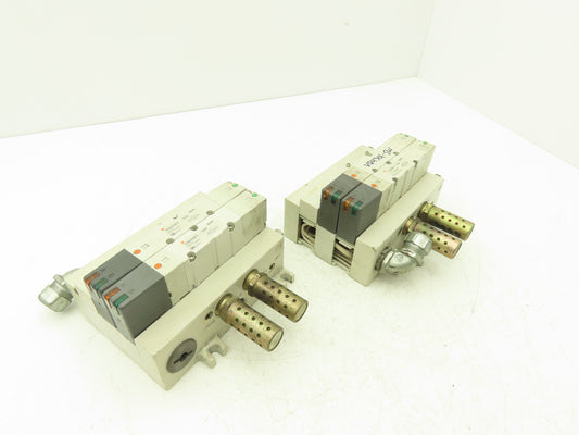 SMC VQ4301-5W Pneumatic Solenoid Valve 3-Station Manifold 24VDC  Lot of 2