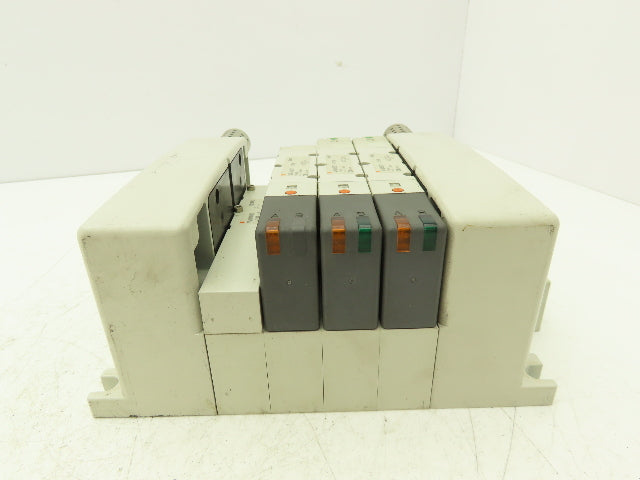 SMC VQ4301-5W VQ4101 Pneumatic Solenoid Valve 4-Station Manifold 24V w/3 Valves