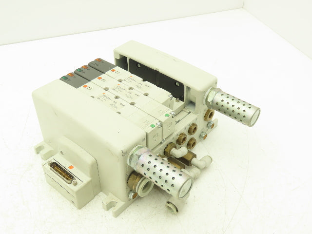 SMC VQ4301-5W VQ4101 Pneumatic Solenoid Valve 4-Station Manifold 24V w/3 Valves