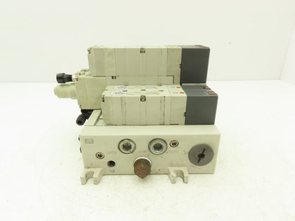 SMC VQ4301/4100-5W Pneumatic Solenoid Valve 4-Station Manifold VV5Q41-0802TFD0