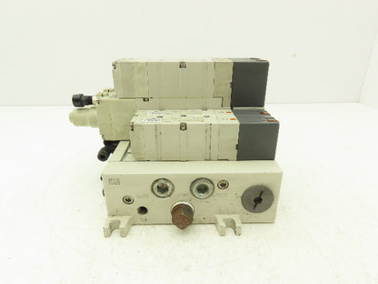 SMC VQ4301/4100-5W Pneumatic Solenoid Valve 4-Station Manifold VV5Q41-0802TFD0