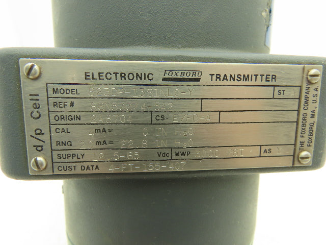 Foxboro 823DP-I3S1NL0-Y Electronic Pressure Transmitter 12.5-65VDC 3000PSI