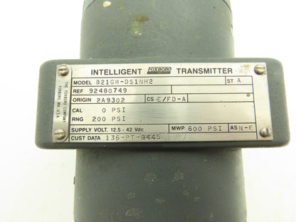 Foxboro 821GM-DS1NH2 Electronic Pressure Transmitter 12.5-42VDC 600PSI