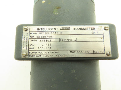 Foxboro 821GM-DS1NH2 Electronic Pressure Transmitter 12.5-42VDC 600PSI