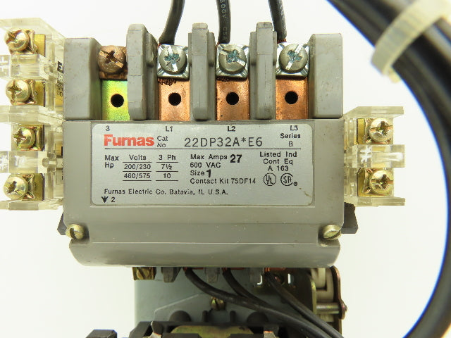Furnas 22DP32A*E6 Reversing Motor Starter 10Hp Size 1 Max 27A 600 VAC Overload