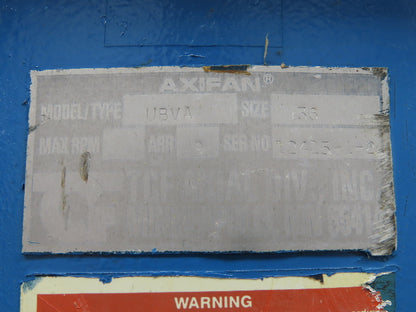 Twin City UBVA Axifan 36" Tube Axial Fan 10hp 230/460 Volt 3Ph Roof Ventilator