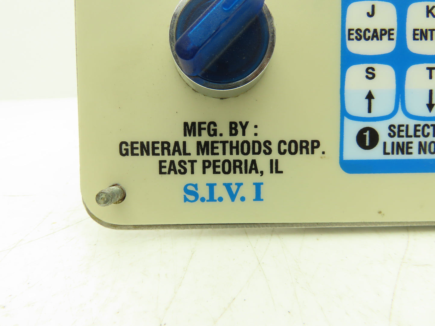 Gemco SIV I Seal Tester Operator Panel Plate