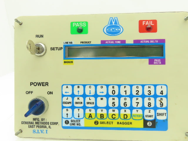 Gemco SIV I Seal Tester Operator Panel Plate