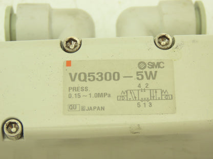 SMC VQ5300-5W Pneumatic Solenoid Valve Single Station Manifold 24VDC  Lot of 2