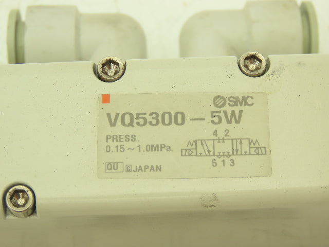 SMC VQ5300-5W Pneumatic Solenoid Valve Single Station Manifold 24VDC  Lot of 2