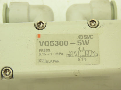SMC VQ5300-5W Pneumatic Solenoid Valve Single Station Manifold 24VDC  Lot of 2