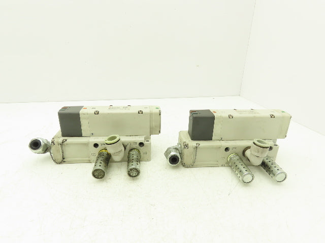 SMC VQ5300-5W Pneumatic Solenoid Valve Single Station Manifold 24VDC  Lot of 2