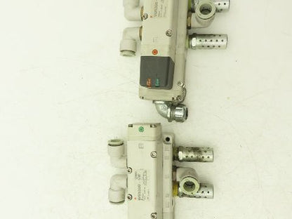 SMC VQ5300-5W Pneumatic Solenoid Valve Single Station Manifold 24VDC  Lot of 2