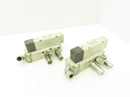 SMC VQ5300-5W Pneumatic Solenoid Valve Single Station Manifold 24VDC  Lot of 2
