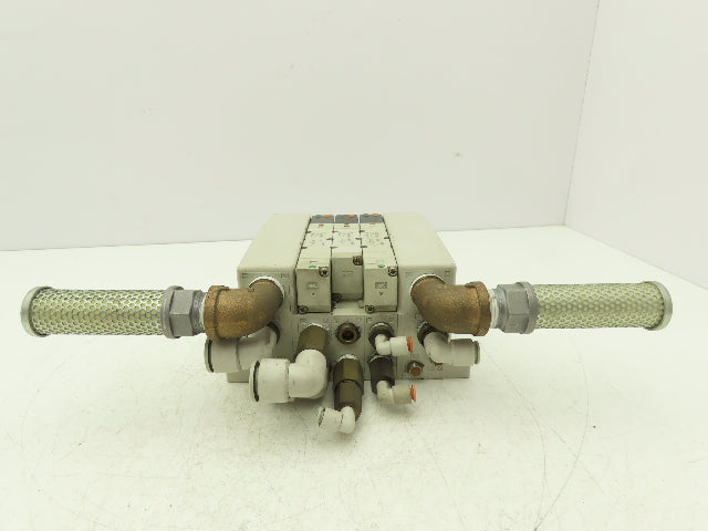 SMC VQ4101/4301-5W Pneumatic Solenoid Valve 3-Station Manifold 24VDC D-Sub