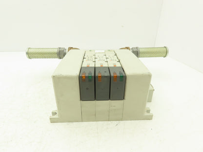 SMC VQ4101/4301-5W Pneumatic Solenoid Valve 3-Station Manifold 24VDC D-Sub