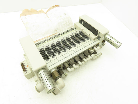 SMC VV5Q41-10 Pneumatic 10-Station Plug-In Solenoid Valve Manifold D-Sub VQ4000