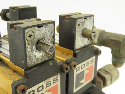 Ross W6076B3437 5/2 Pneumatic Solenoid Valve 2-Station Manifold 3/8"npt *No Coil