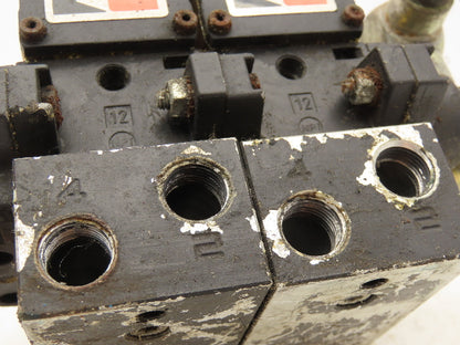 Ross W6076B3437 5/2 Pneumatic Solenoid Valve 2-Station Manifold 3/8"npt *No Coil