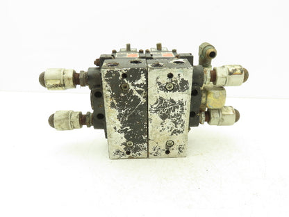 Ross W6076B3437 5/2 Pneumatic Solenoid Valve 2-Station Manifold 3/8"npt *No Coil