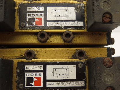 Ross W6076B3437 5/2 Pneumatic Solenoid Valve 2-Station Manifold 3/8"npt *No Coil