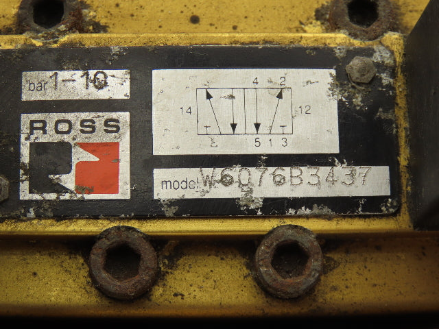 Ross W6076B3437 5/2 Pneumatic Solenoid Valve 2-Station Manifold 3/8"npt *No Coil