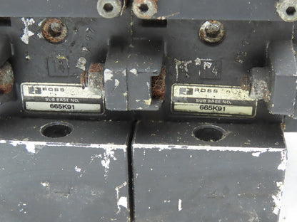 Ross W6076B3437 5/2 Pneumatic Solenoid Valve 2-Station Manifold 3/8"npt *No Coil