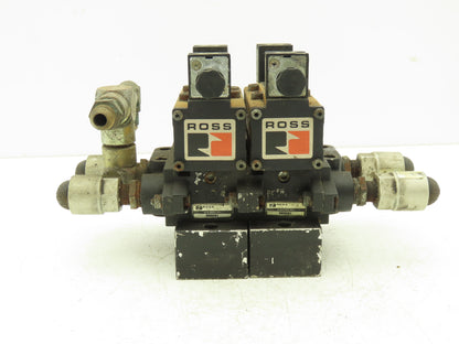 Ross W6076B3437 5/2 Pneumatic Solenoid Valve 2-Station Manifold 3/8"npt *No Coil