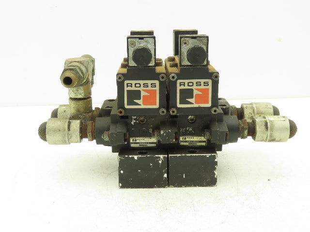 Ross W6076B3437 5/2 Pneumatic Solenoid Valve 2-Station Manifold 3/8"npt *No Coil