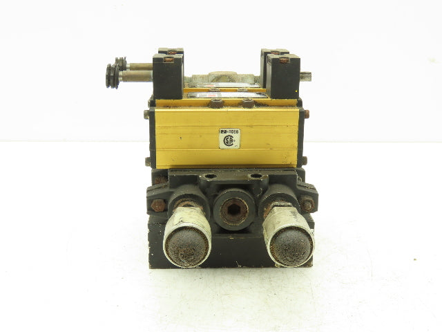 Ross W6076B3437 5/2 Pneumatic Solenoid Valve 2-Station Manifold 3/8"npt *No Coil