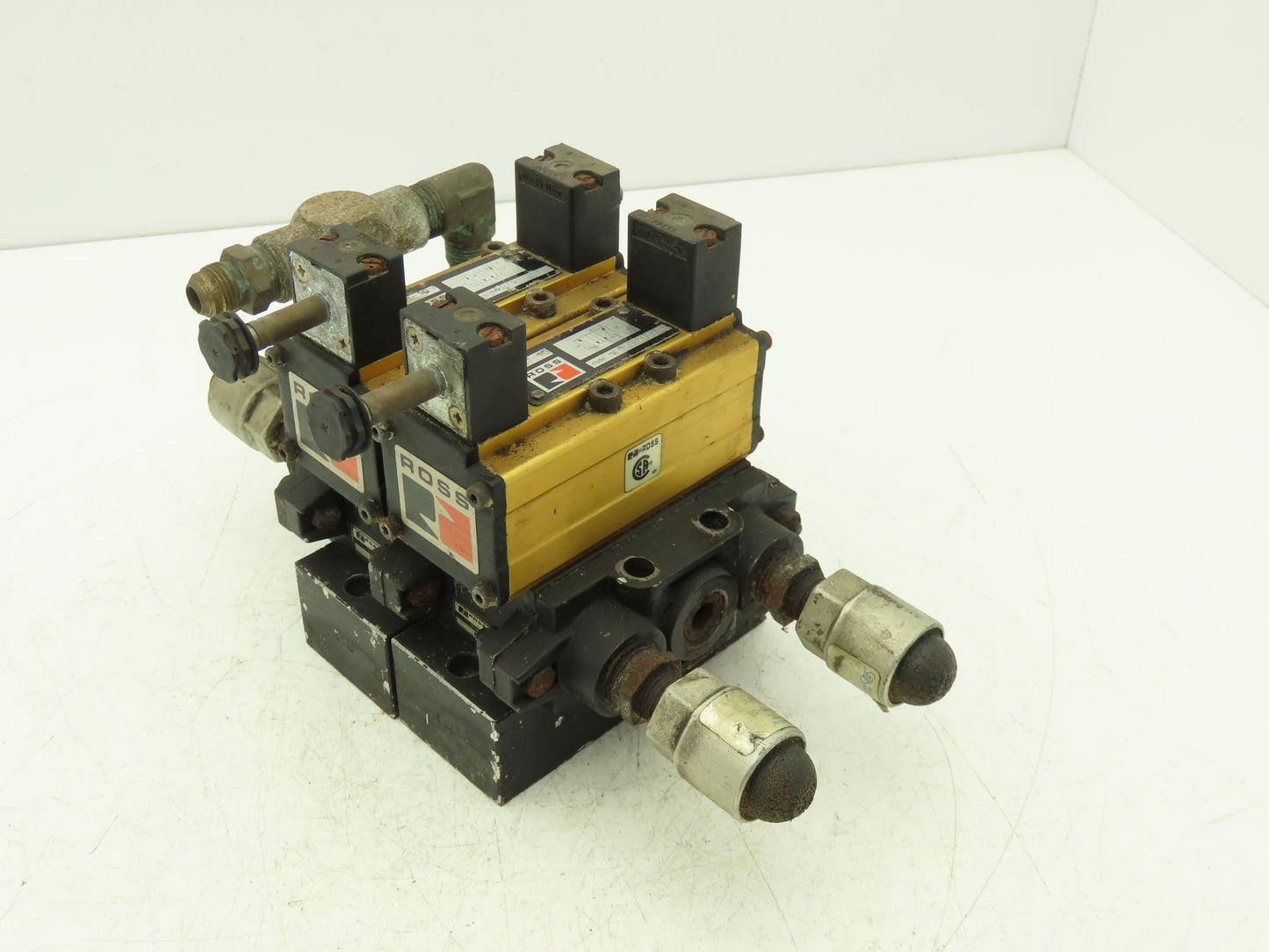 Ross W6076B3437 5/2 Pneumatic Solenoid Valve 2-Station Manifold 3/8"npt *No Coil