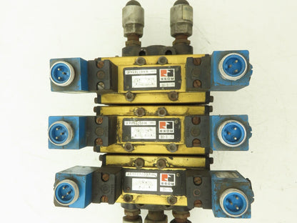 Ross W6077B3431/W6076B3437 Pneumatic Solenoid Valve 3-Station Manifold 24VDC