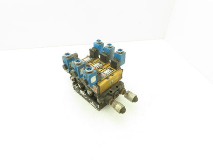 Ross W6077B3431/W6076B3437 Pneumatic Solenoid Valve 3-Station Manifold 24VDC
