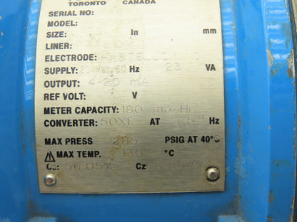 Bailey Fischer Porter 10DX4311CDE14P1C2DBA1132X4ADBC Flow Meter 3" Teflon 120V