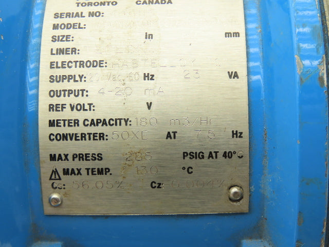 Bailey Fischer Porter 10DX4311CDE14P1C2DBA1132X4ADBC Flow Meter 3" Teflon 120V