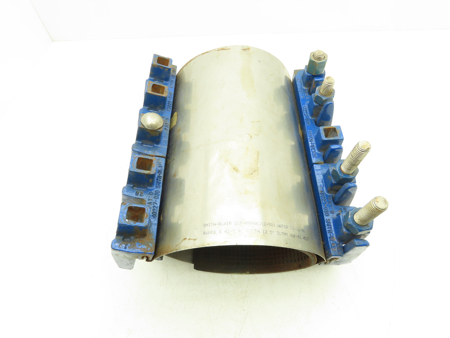 Smith-Blair 227-00066312-001 Full Circle Repair Clamp Water 6.62-7.42"x 12.5" SS