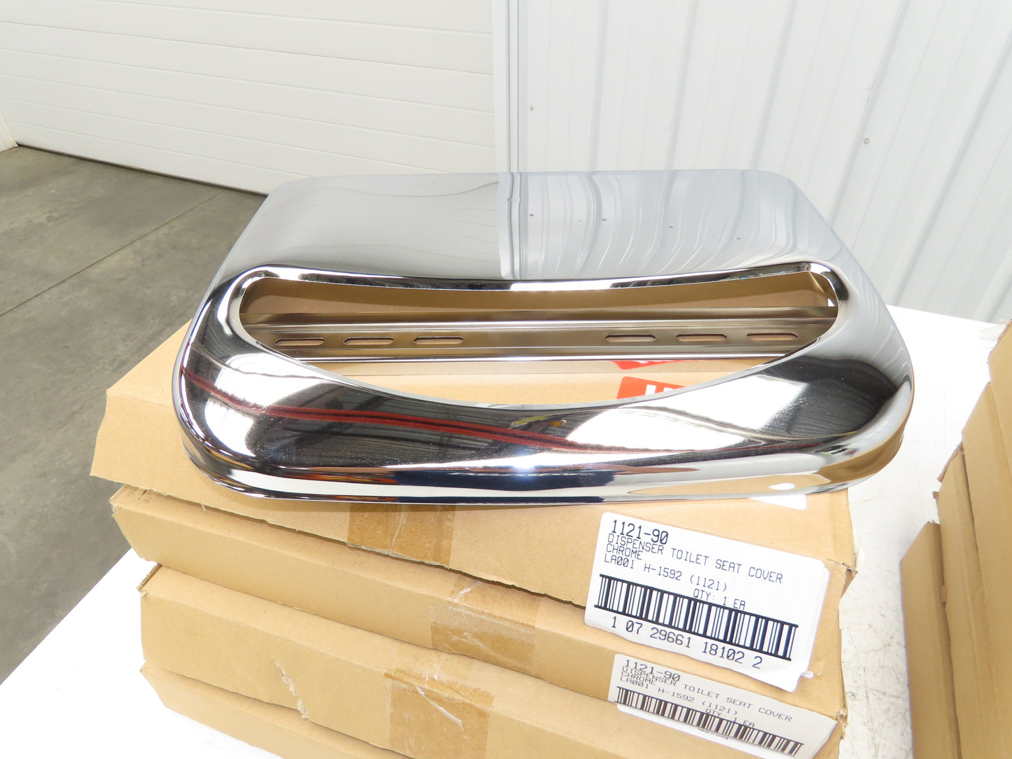 Uline H-1592 Chrome Toilet Seat Cover Dispenser Lot of 8