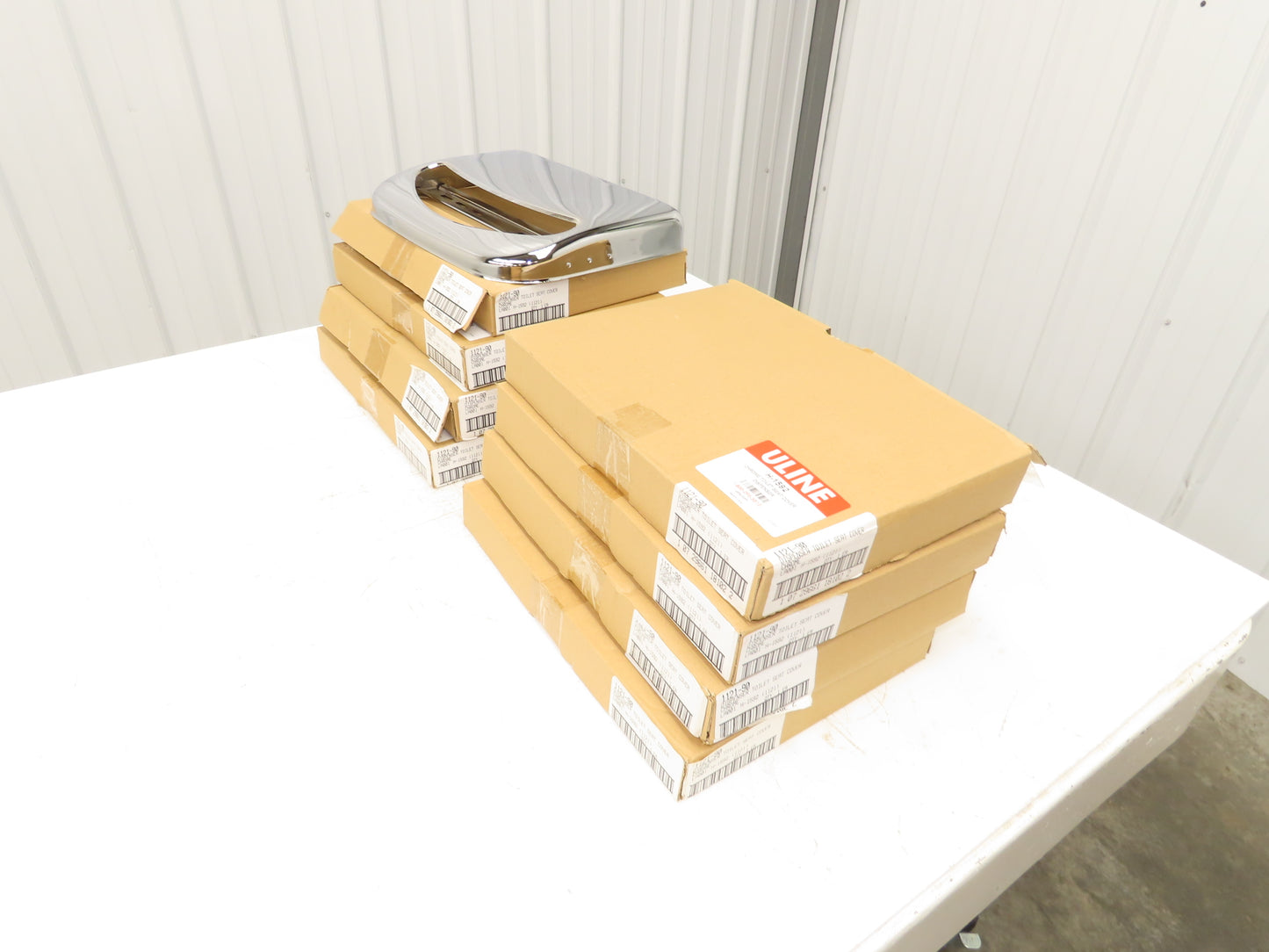 Uline H-1592 Chrome Toilet Seat Cover Dispenser Lot of 8