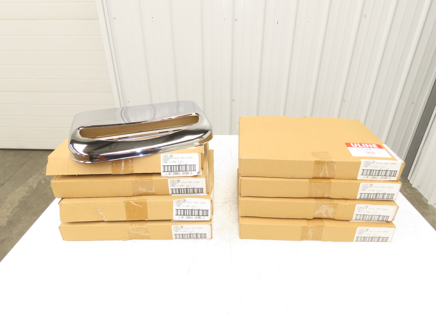 Uline H-1592 Chrome Toilet Seat Cover Dispenser Lot of 8