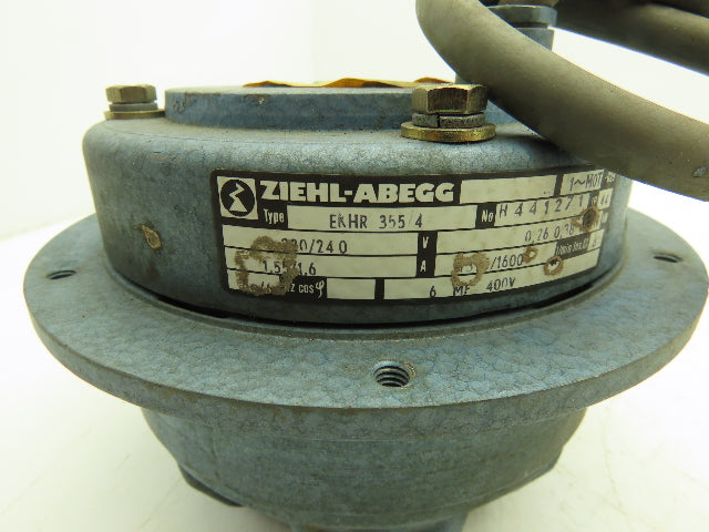 Ziehl-Abegg EKHR 355/4 Axial Centrifugal Fan Motor 240VAC 1Ph H441271