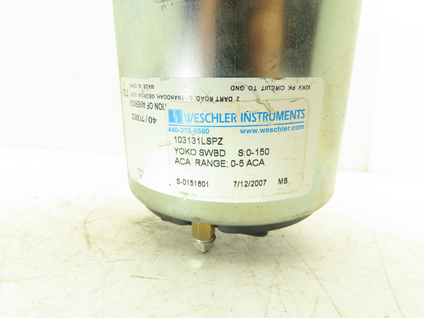 Weschler Instruments 103131LSPZ Ammeter 150A Panel Meter AC Amperes 4"