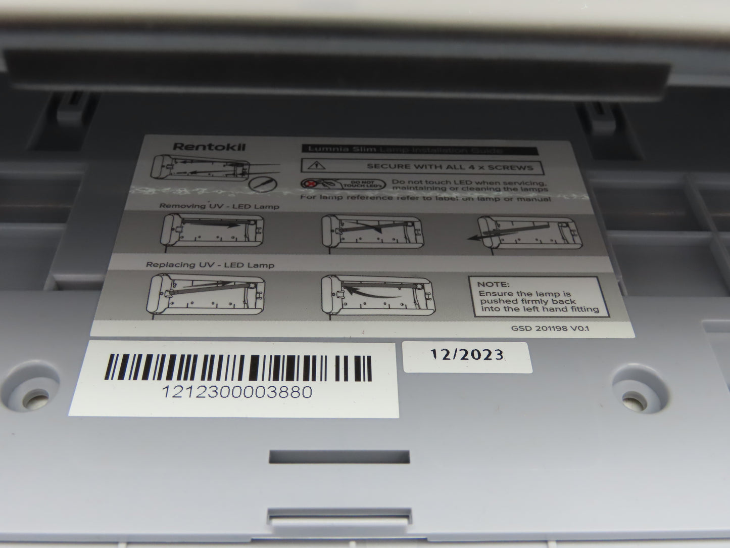 Rentokil 30565 Flying Insect Trap Ultraviolet Pest Control Lumina Slim Black