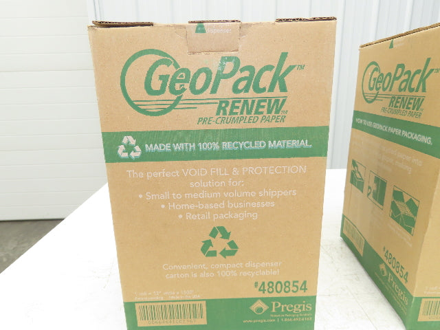 Pregis 480854 GeoPack Renew Pre-Crumpled Paper 12"x1500' Packaging Lot of 2